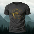 Fibonacci Spiral Print Casual Cotton T-Shirt