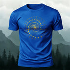 Fibonacci Spiral Print Casual Cotton T-Shirt