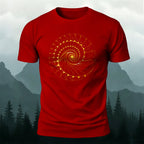 Fibonacci Spiral Print Casual Cotton T-Shirt