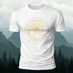 Fibonacci Spiral Print Casual Cotton T-Shirt