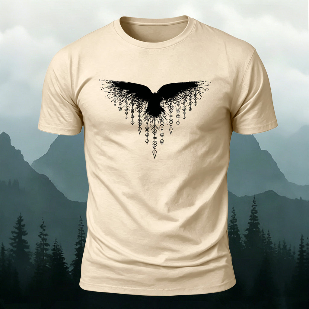 Wings Viking Print Casual 100% Cotton T-Shirt