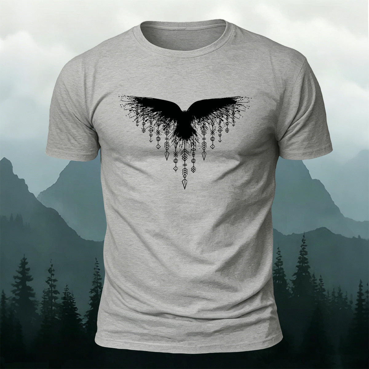 Wings Viking Print Casual 100% Cotton T-Shirt