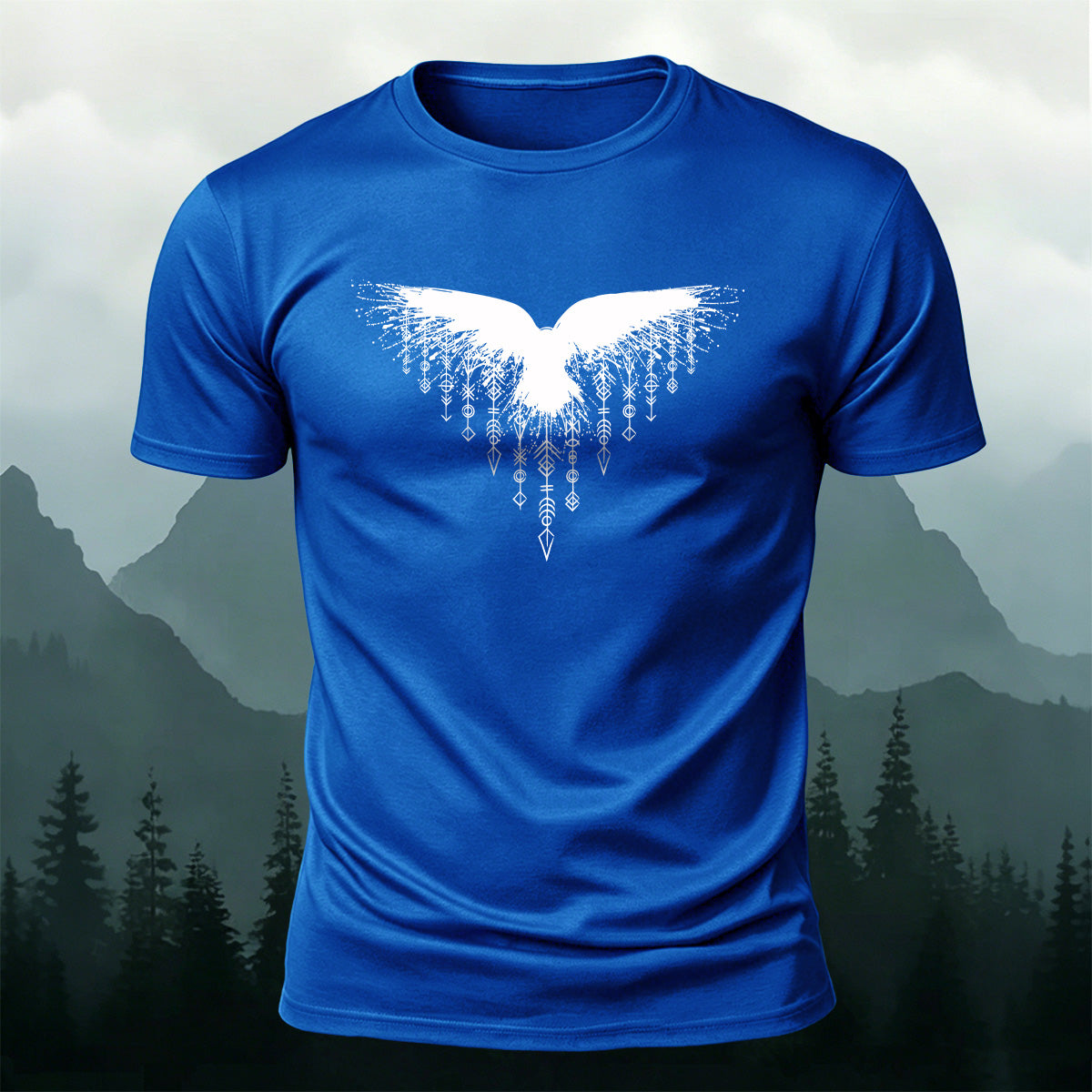 Wings Viking Print Casual 100% Cotton T-Shirt