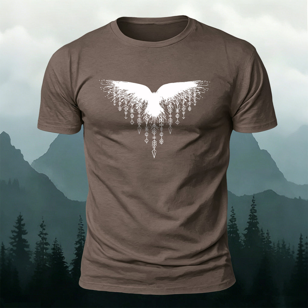 Wings Viking Print Casual 100% Cotton T-Shirt