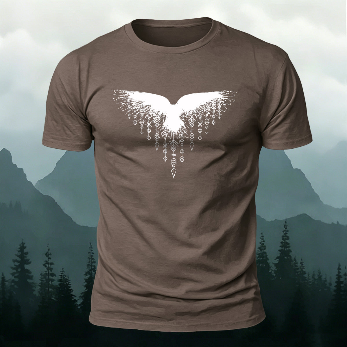 Wings Viking Print Casual 100% Cotton T-Shirt
