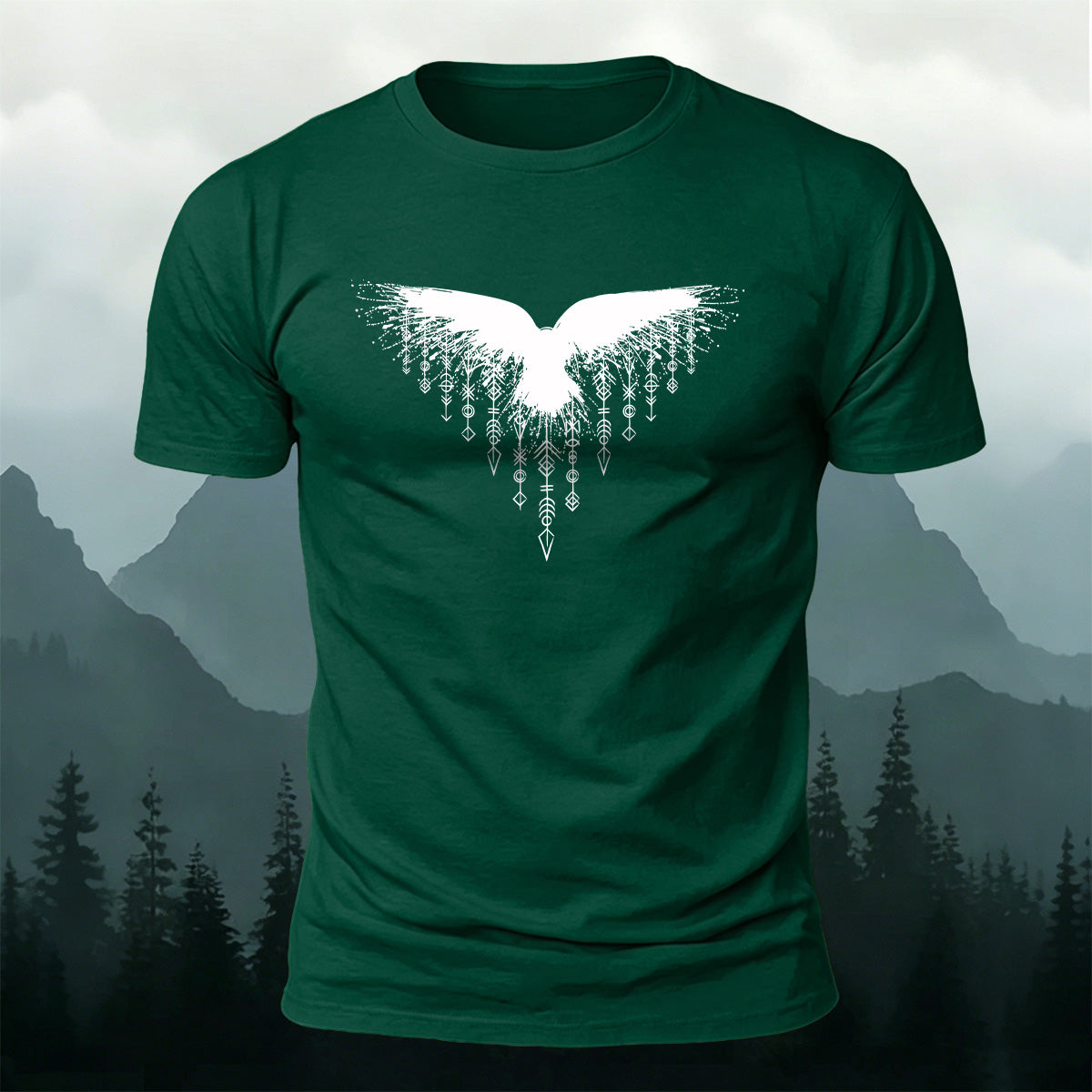 Wings Viking Print Casual 100% Cotton T-Shirt