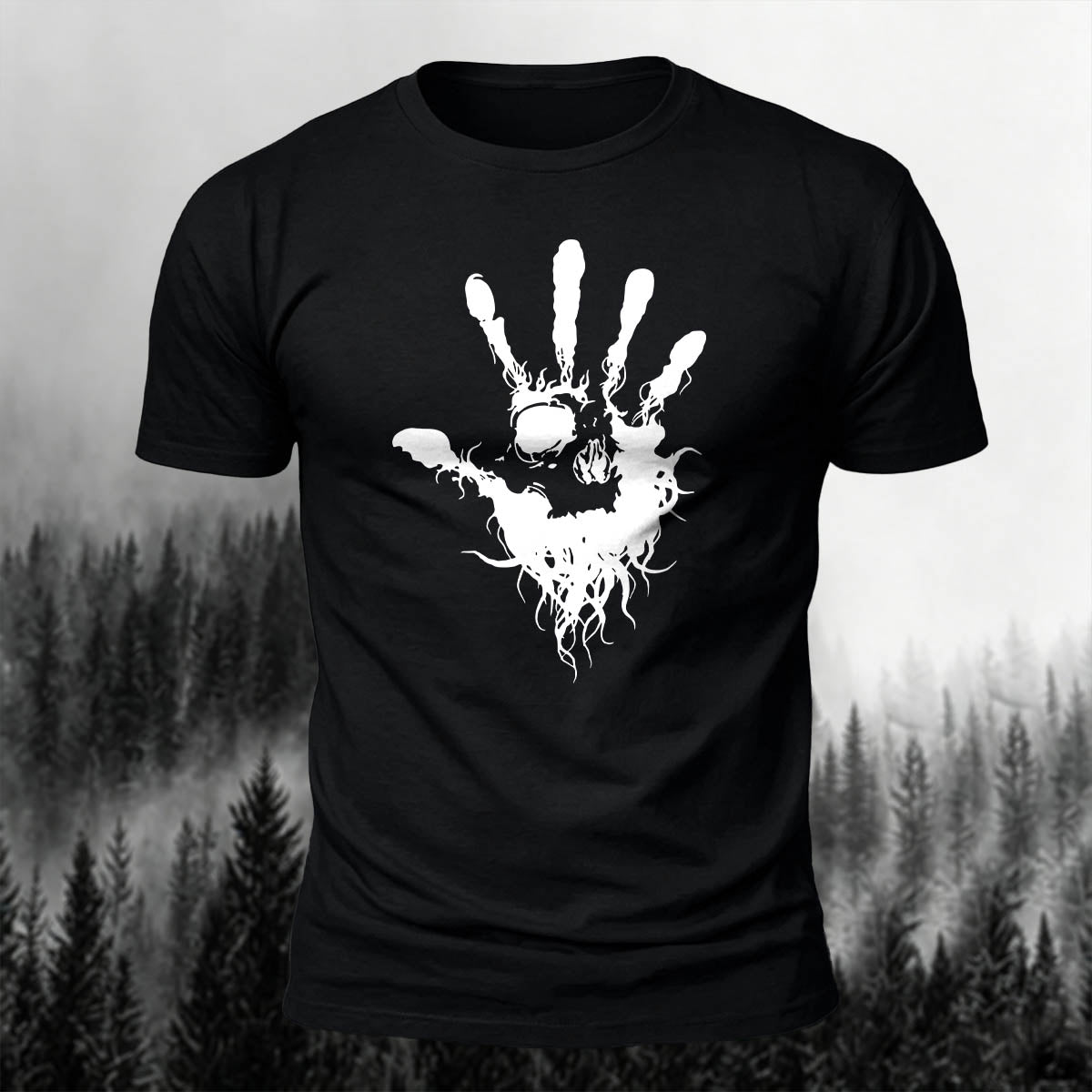 Skeleton Silhouette Print Casual Cotton T-Shirt