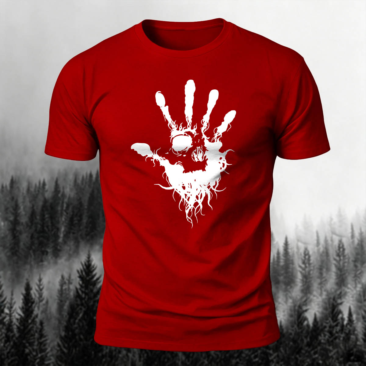 Skeleton Silhouette Print Casual Cotton T-Shirt