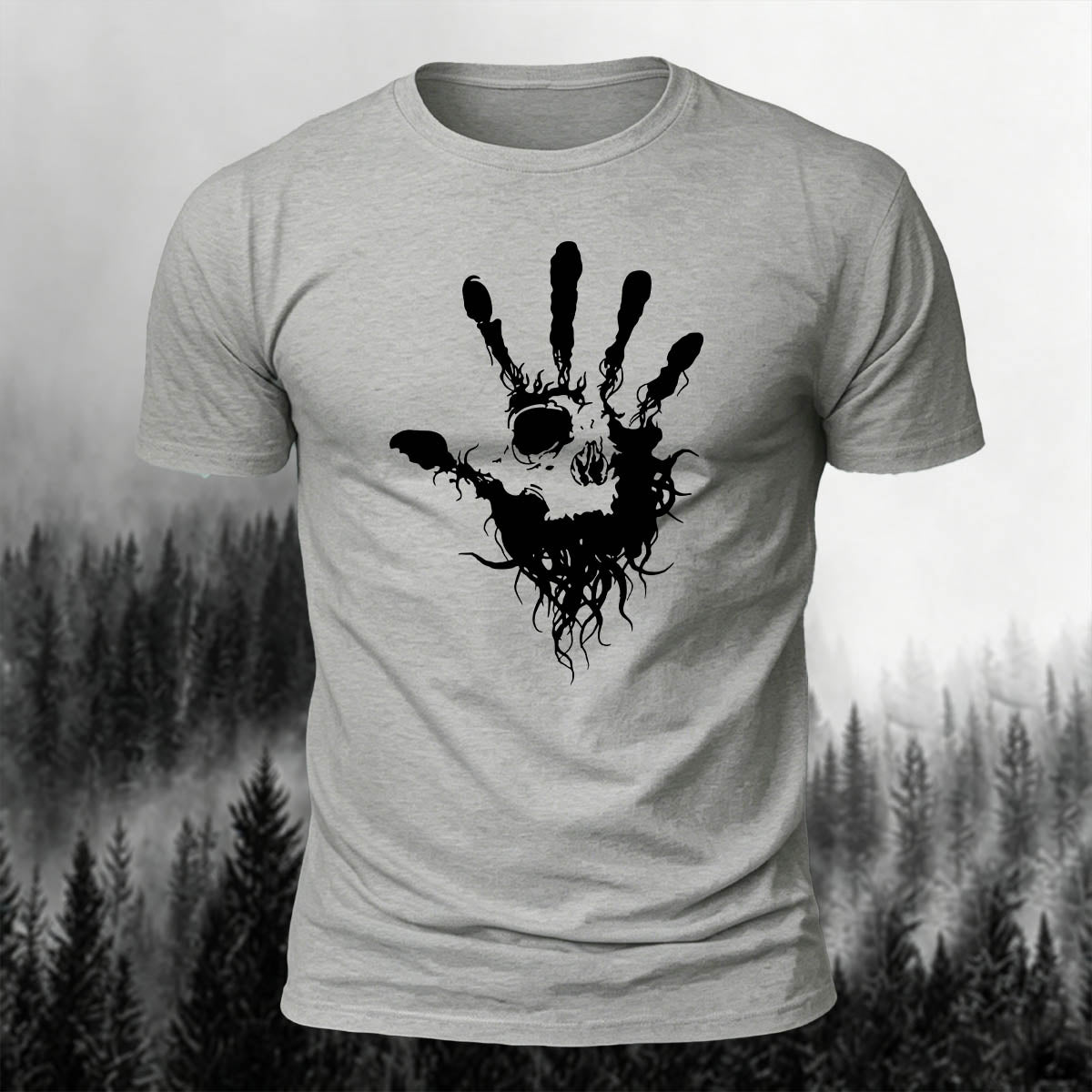 Skeleton Silhouette Print Casual Cotton T-Shirt