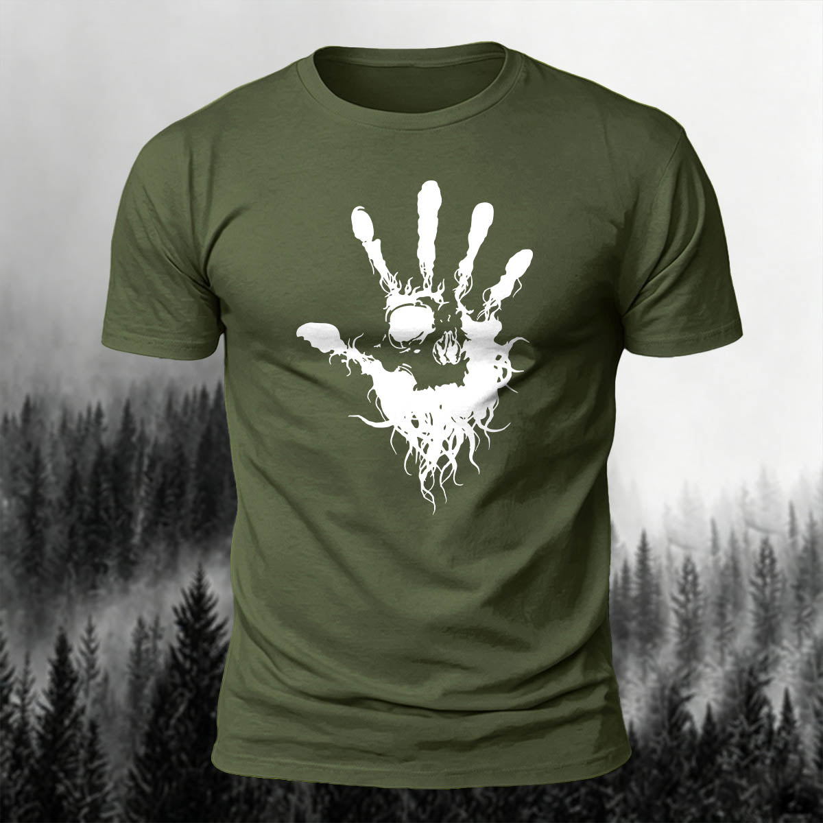 Skeleton Silhouette Print Casual Cotton T-Shirt