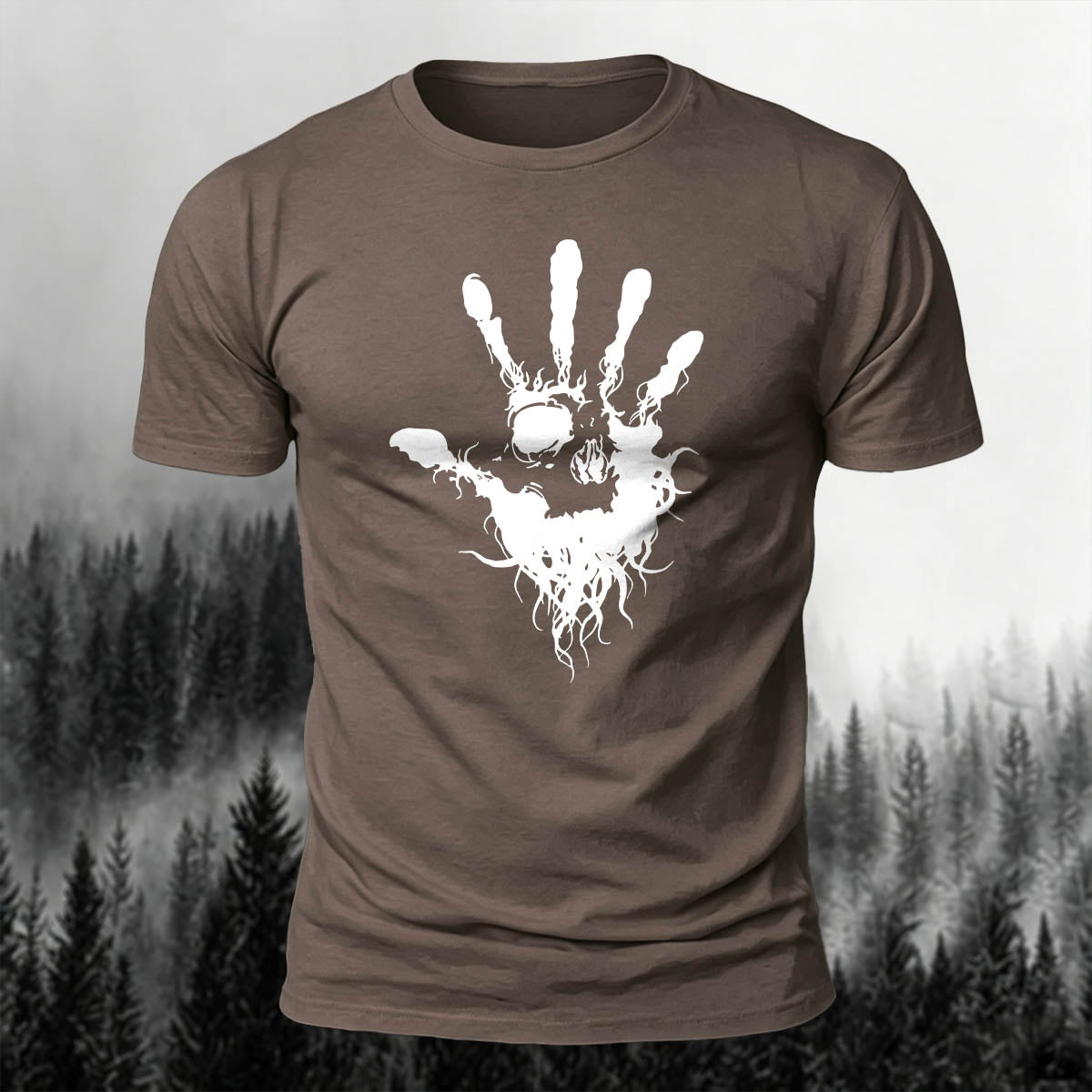 Skeleton Silhouette Print Casual Cotton T-Shirt
