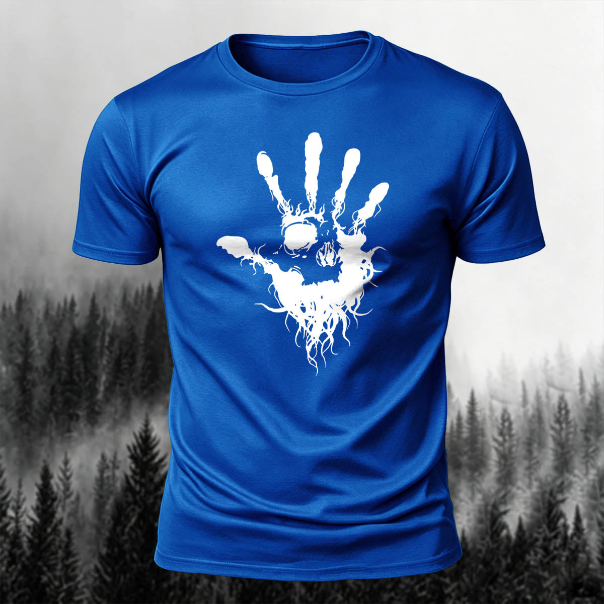 Skeleton Silhouette Print Casual Cotton T-Shirt