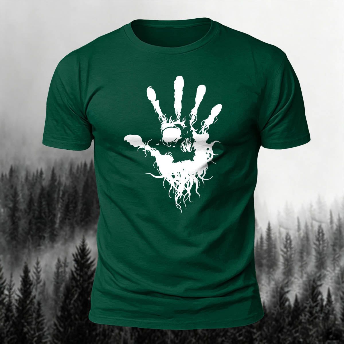 Skeleton Silhouette Print Casual Cotton T-Shirt