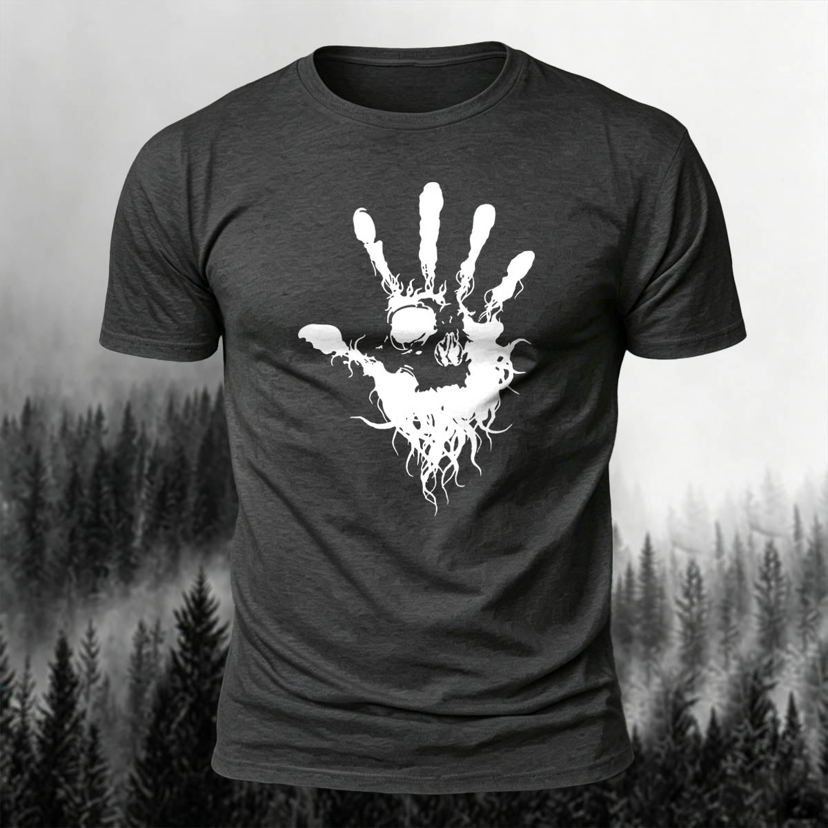 Skeleton Silhouette Print Casual Cotton T-Shirt