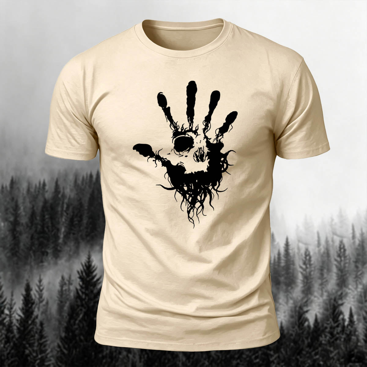 Skeleton Silhouette Print Casual Cotton T-Shirt