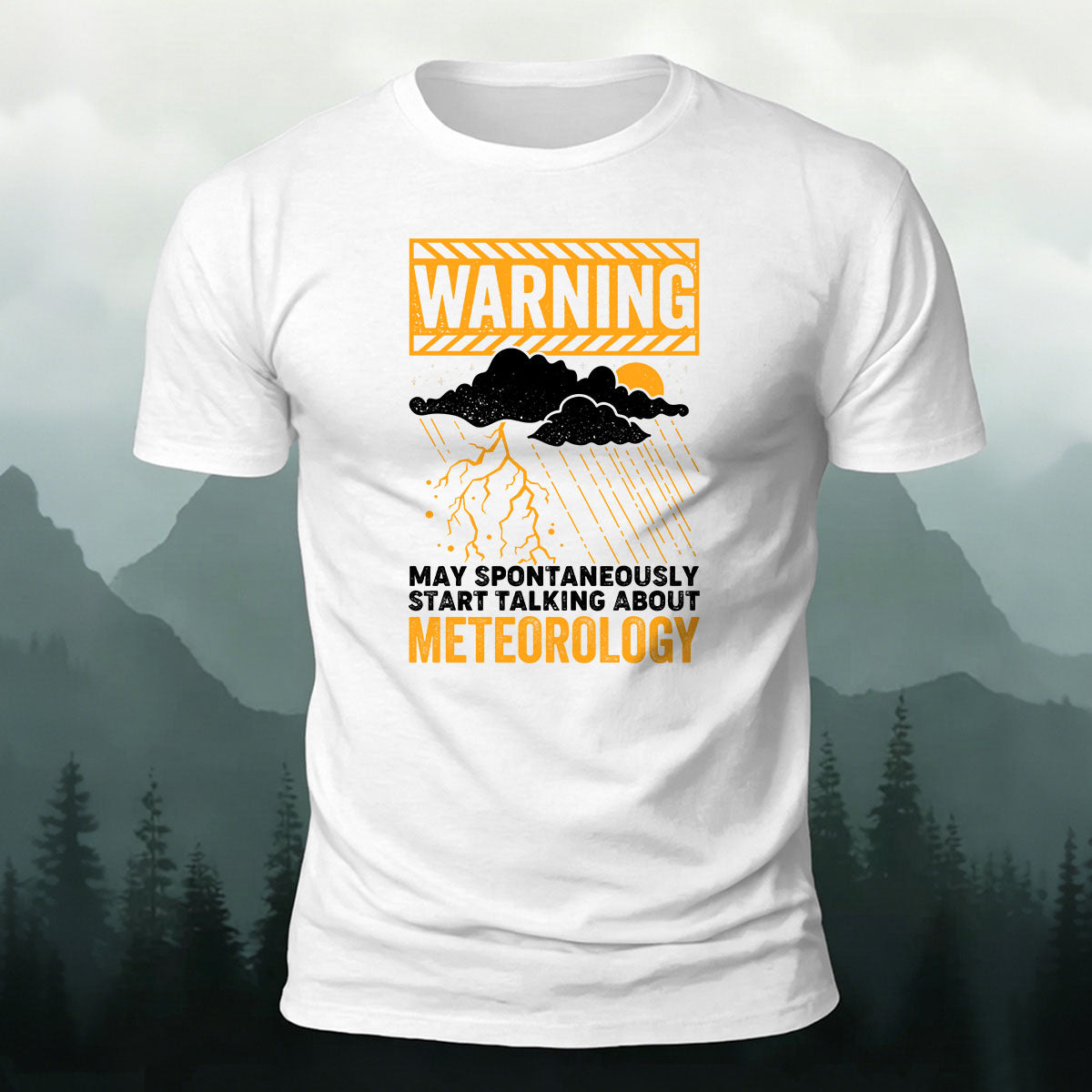 Weather-Themed Print Casual Premium Cotton T-Shirt