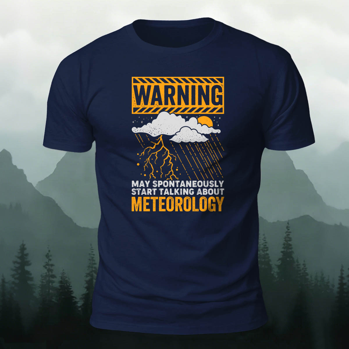 Weather-Themed Print Casual Premium Cotton T-Shirt