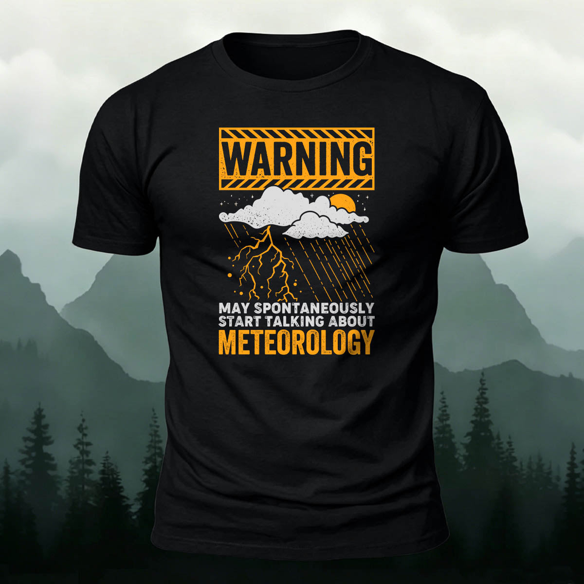 Weather-Themed Print Casual Premium Cotton T-Shirt
