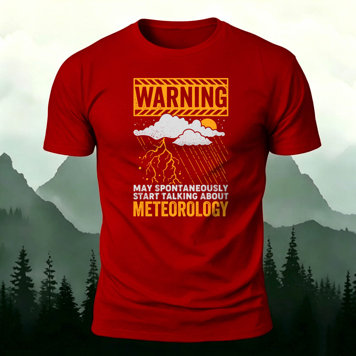Weather-Themed Print Casual Premium Cotton T-Shirt