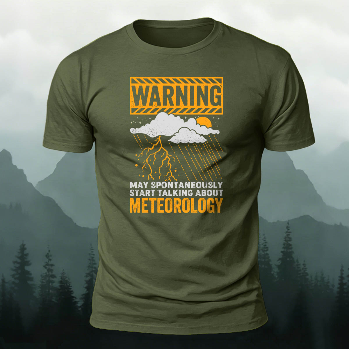 Weather-Themed Print Casual Premium Cotton T-Shirt