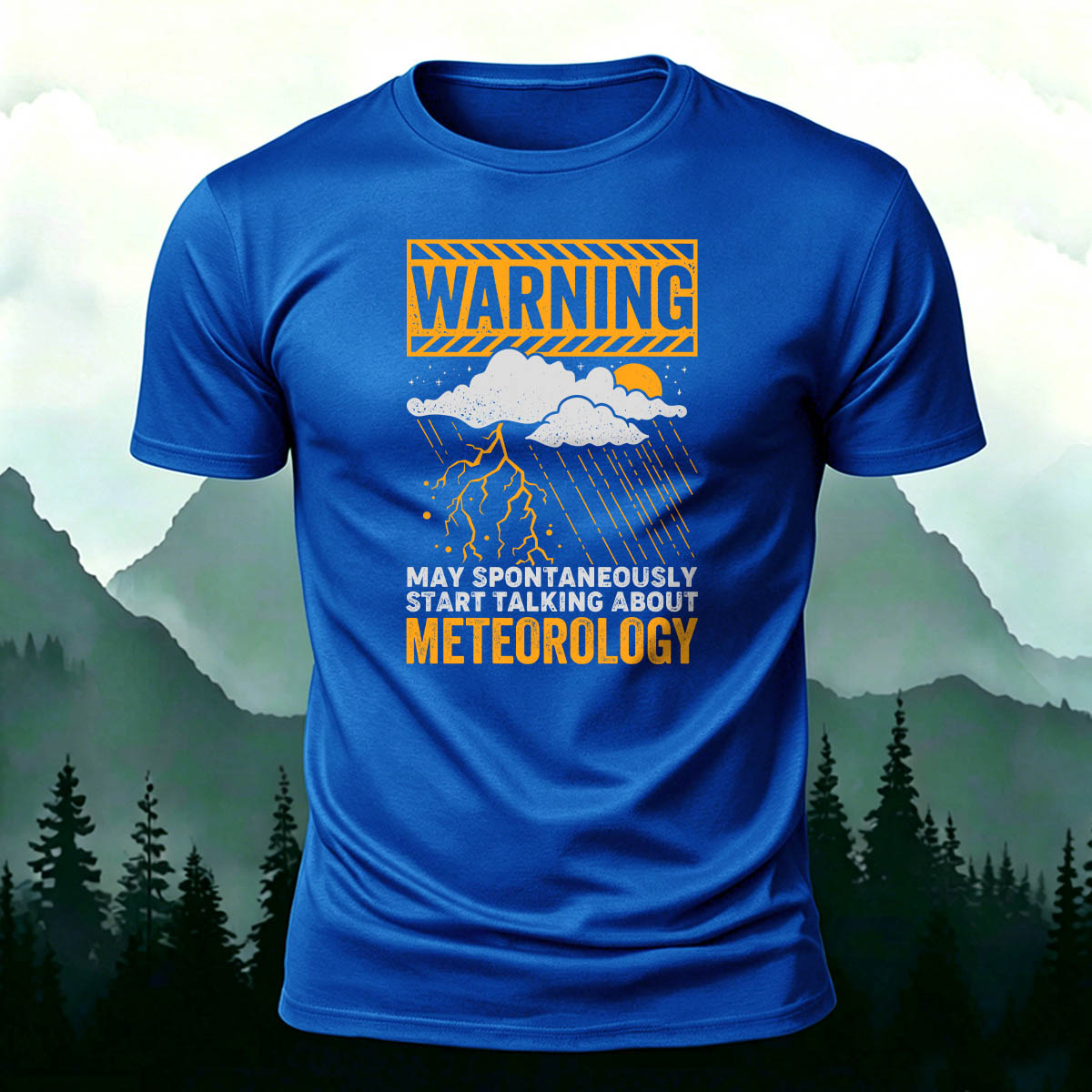 Weather-Themed Print Casual Premium Cotton T-Shirt