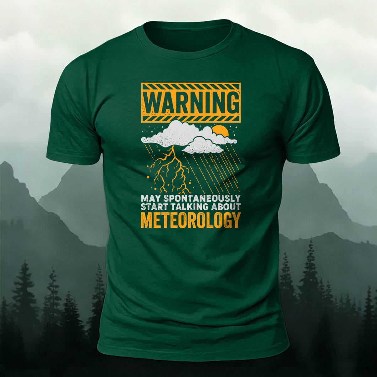 Weather-Themed Print Casual Premium Cotton T-Shirt