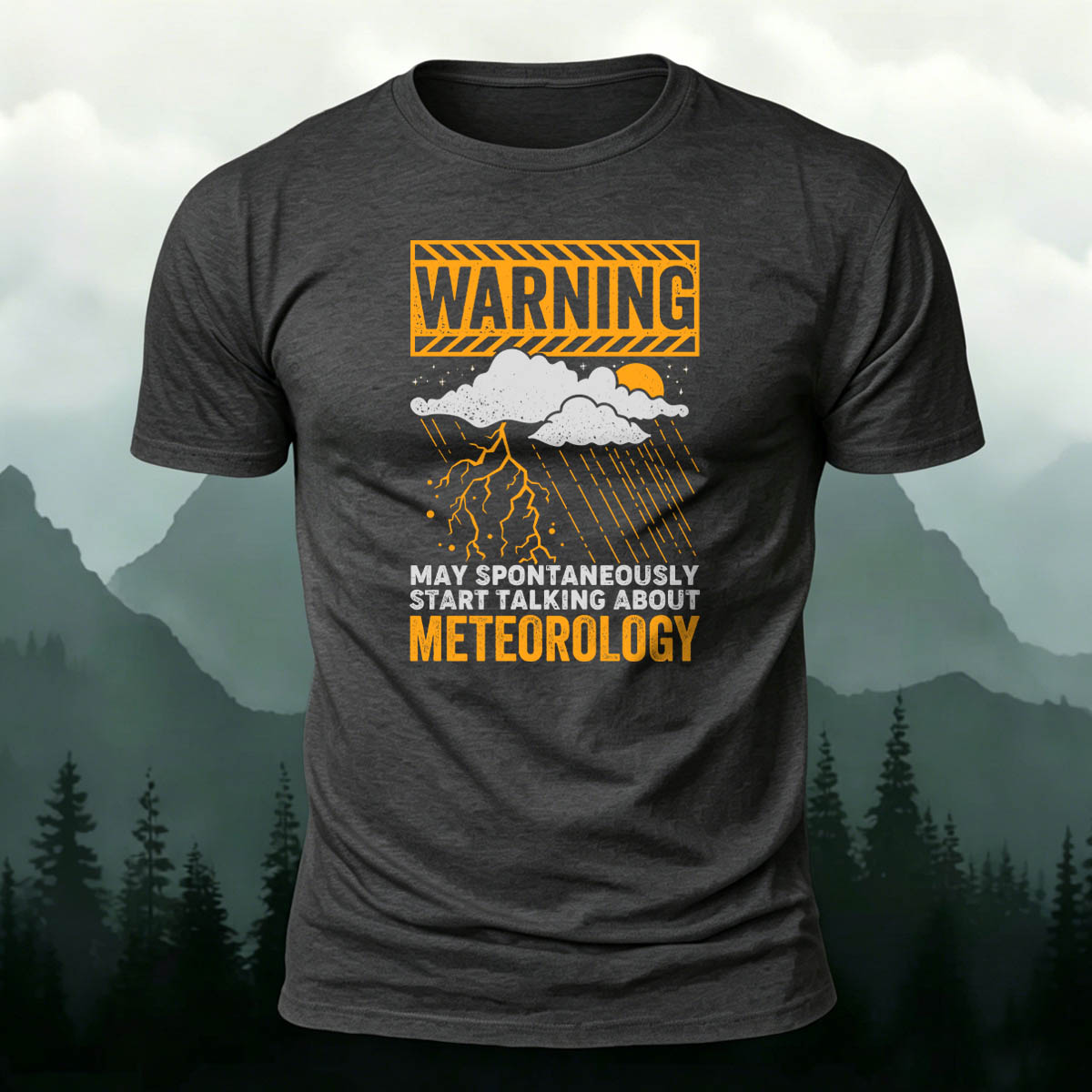 Weather-Themed Print Casual Premium Cotton T-Shirt