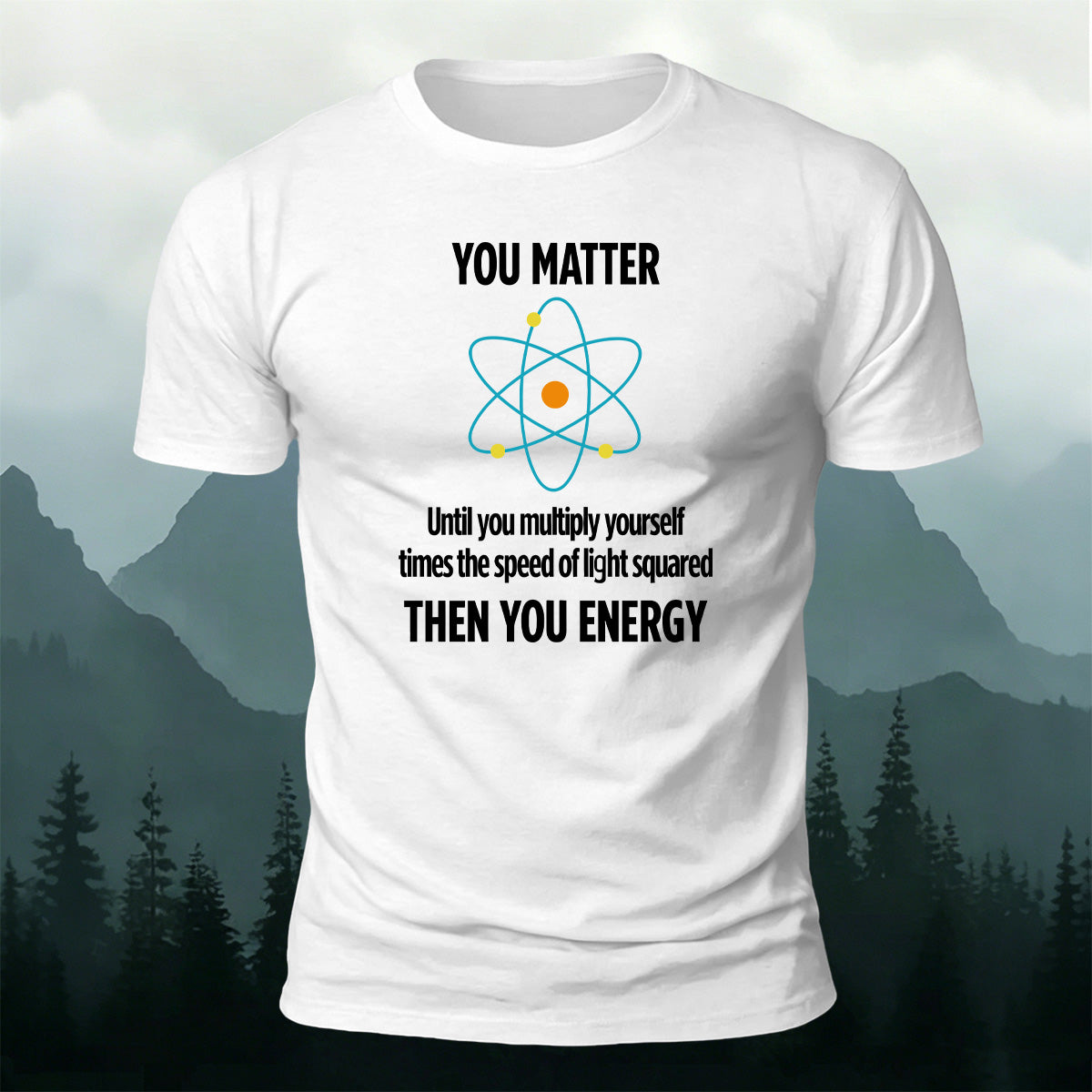 Creative Atomic Model Print Casual Soft Cotton T-Shirt