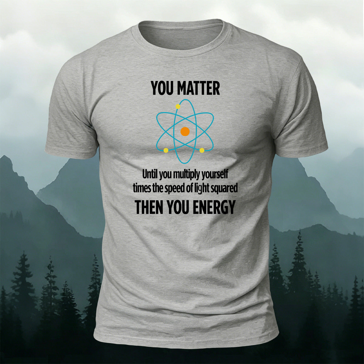 Creative Atomic Model Print Casual Soft Cotton T-Shirt