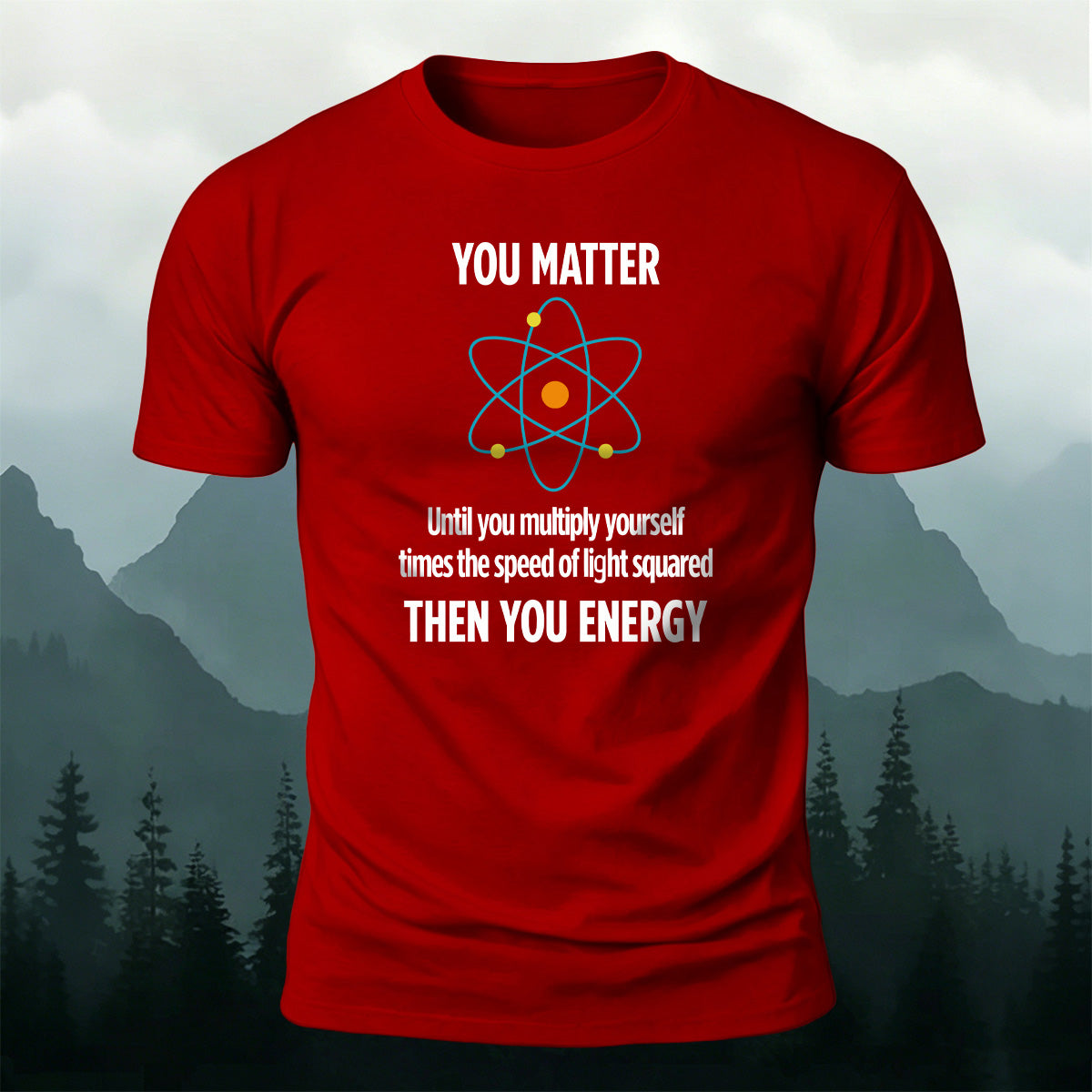 Creative Atomic Model Print Casual Soft Cotton T-Shirt