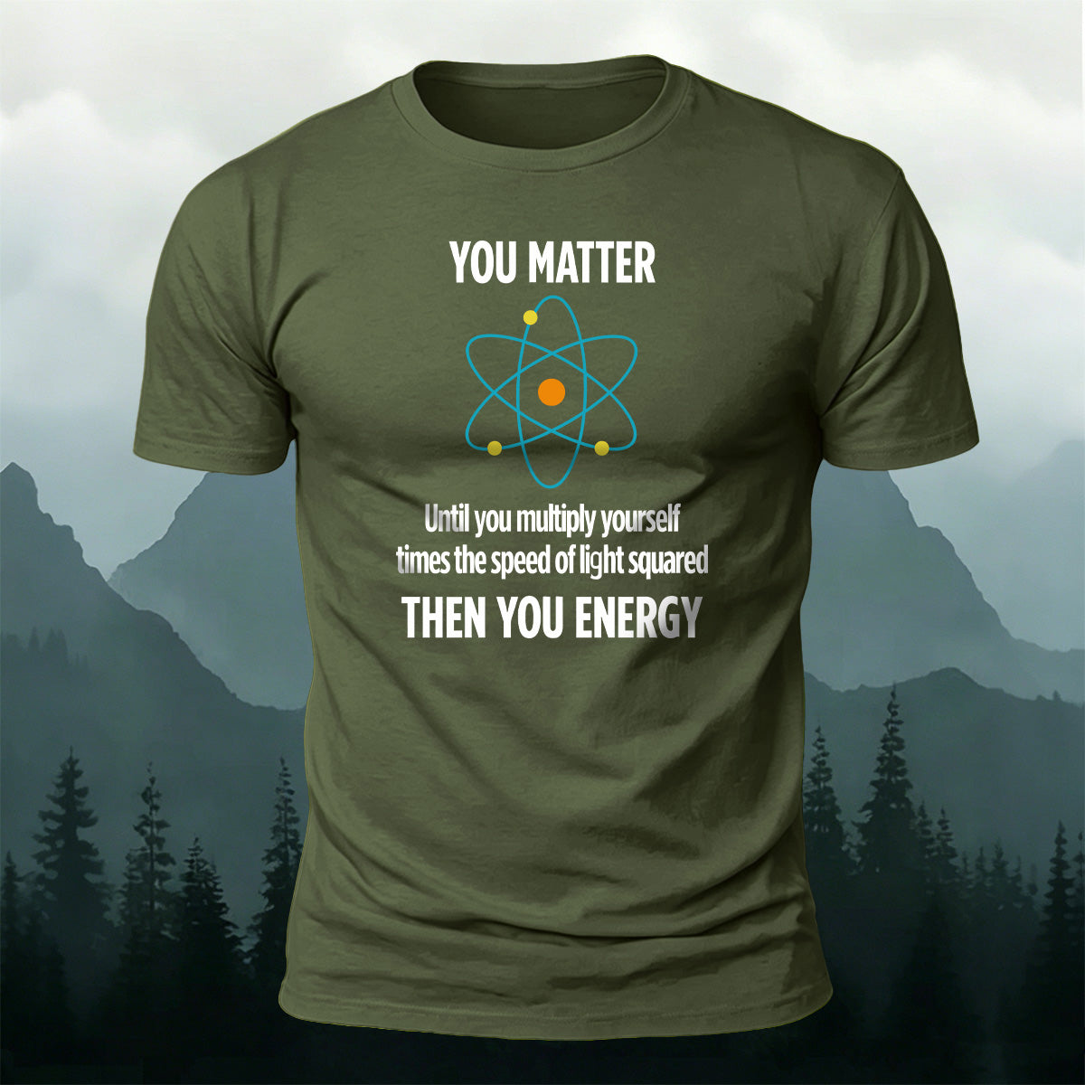 Creative Atomic Model Print Casual Soft Cotton T-Shirt