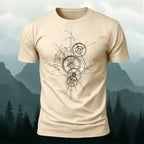 Gear-Print Casual Soft Cotton T-Shirt