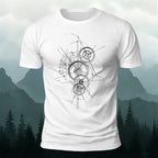 Gear-Print Casual Soft Cotton T-Shirt