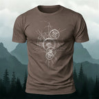 Gear-Print Casual Soft Cotton T-Shirt