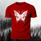 Dark Butterfly Silhouette Print Casual Soft Cotton Tee