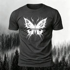 Dark Butterfly Silhouette Print Casual Soft Cotton Tee