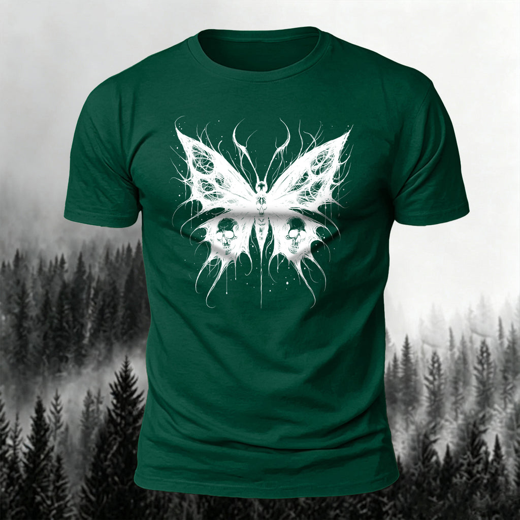 Dark Butterfly Silhouette Print Casual Soft Cotton Tee