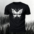 Dark Butterfly Silhouette Print Casual Soft Cotton Tee