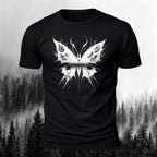 Dark Butterfly Silhouette Print Casual Soft Cotton Tee