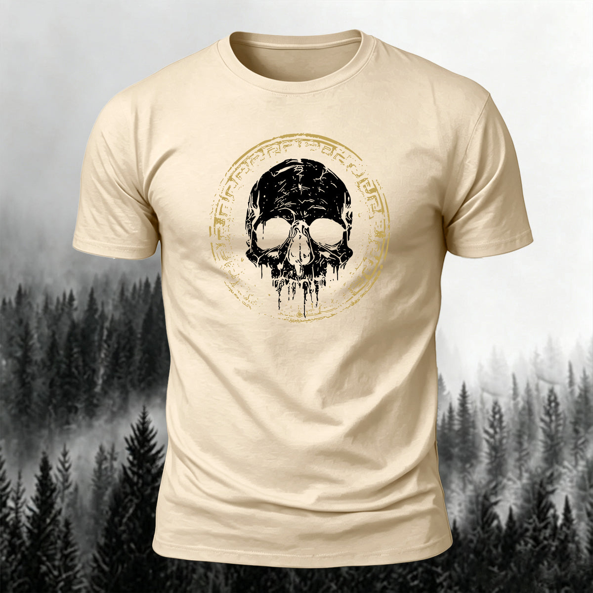 Vintage Skull-Print Casual Soft Cotton T-Shirt