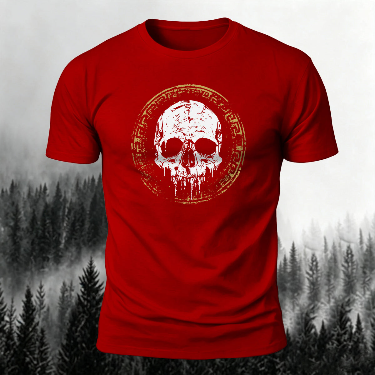 Vintage Skull-Print Casual Soft Cotton T-Shirt