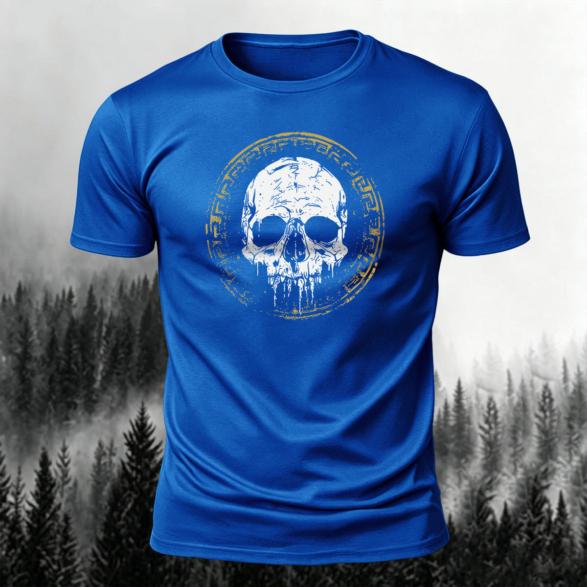 Vintage Skull-Print Casual Soft Cotton T-Shirt