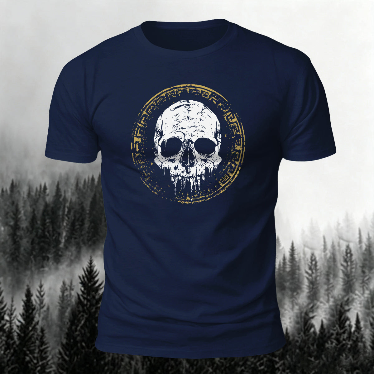 Vintage Skull-Print Casual Soft Cotton T-Shirt