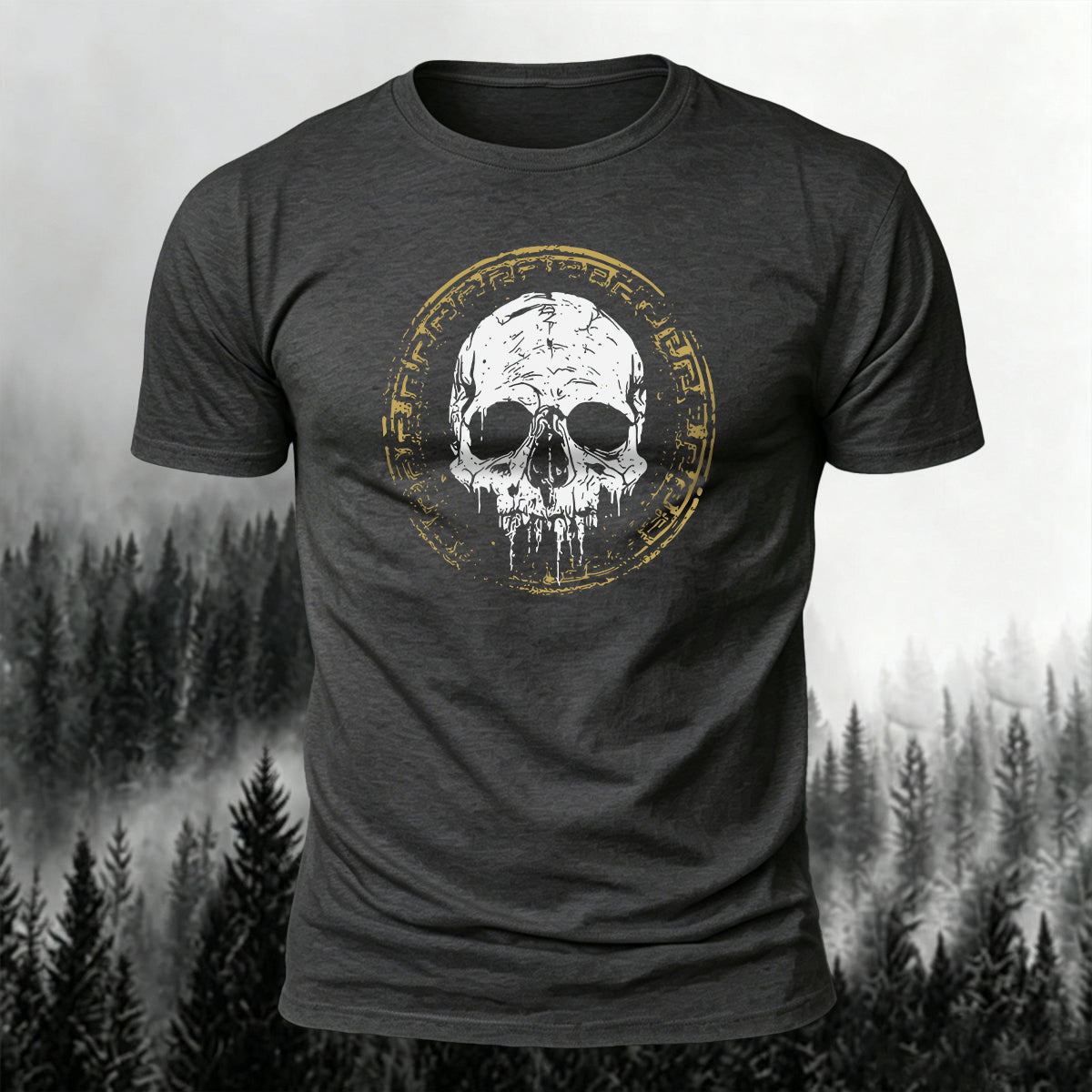 Vintage Skull-Print Casual Soft Cotton T-Shirt