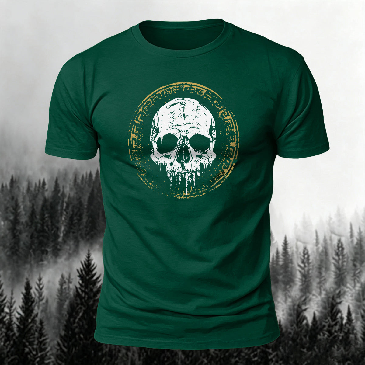 Vintage Skull-Print Casual Soft Cotton T-Shirt