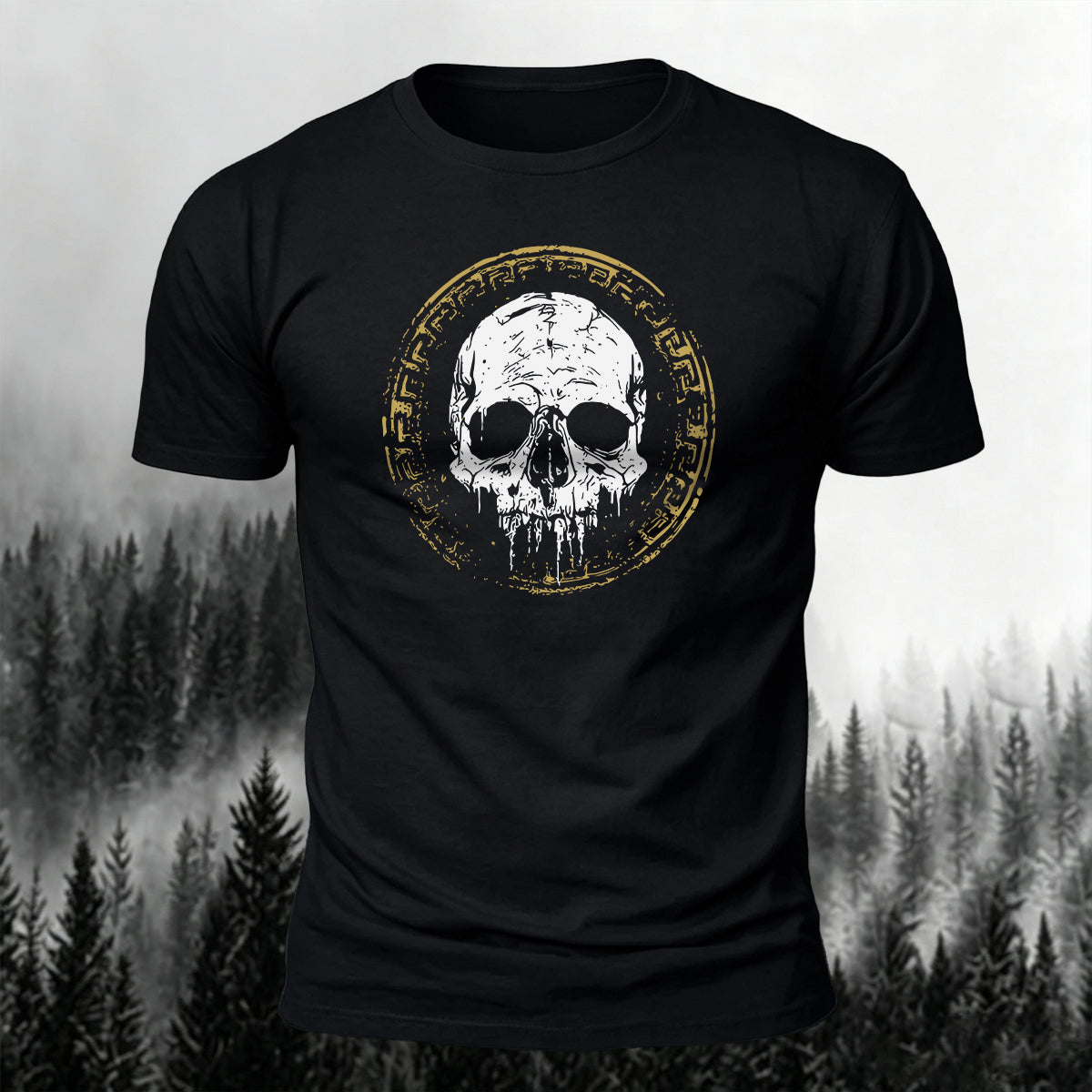 Vintage Skull-Print Casual Soft Cotton T-Shirt