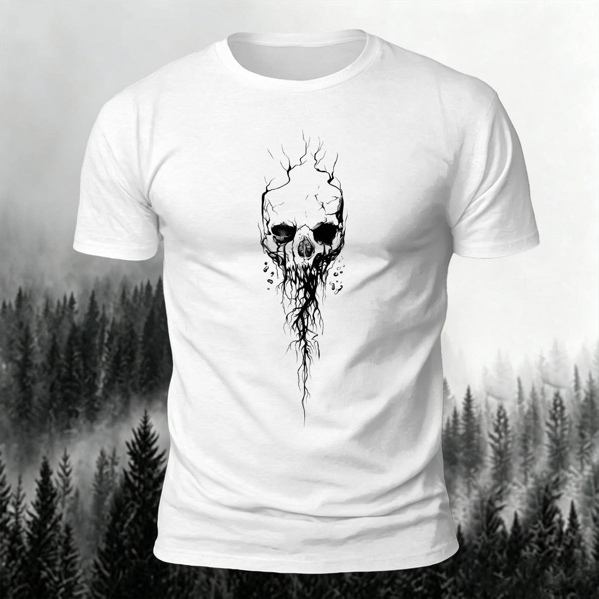 Dark Gothic Print Casual Soft Cotton T-Shirt