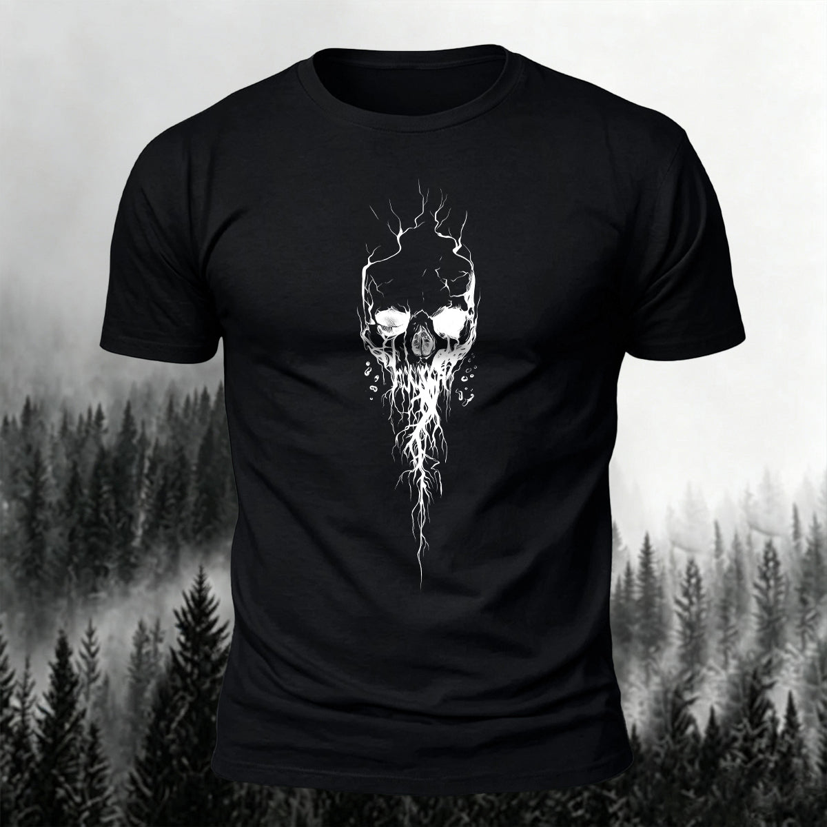 Dark Gothic Print Casual Soft Cotton T-Shirt