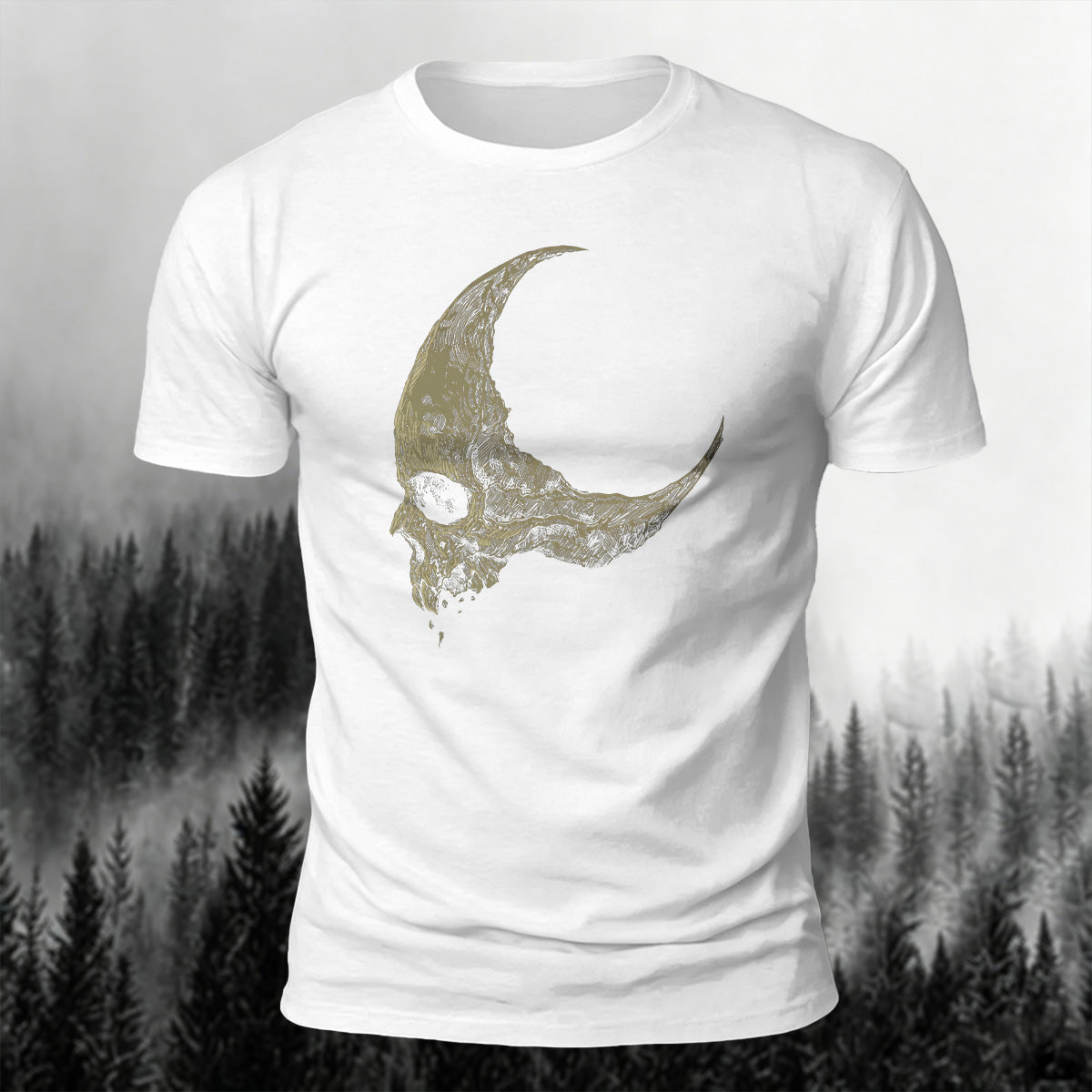 Dark Skull Print Casual Soft Cotton T-Shirt