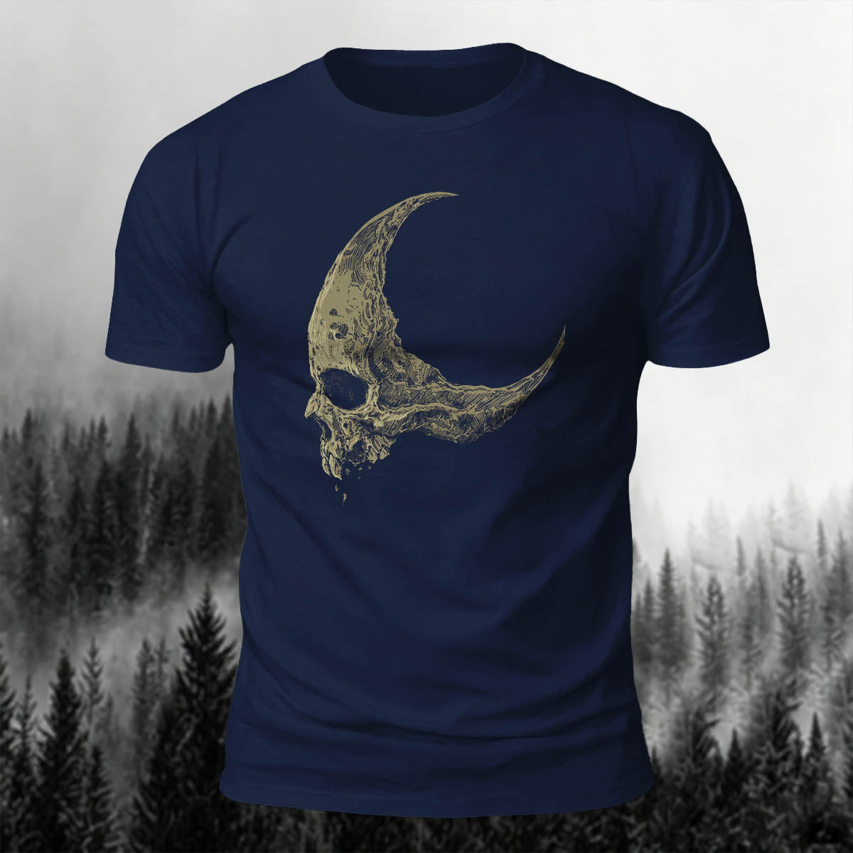 Dark Skull Print Casual Soft Cotton T-Shirt